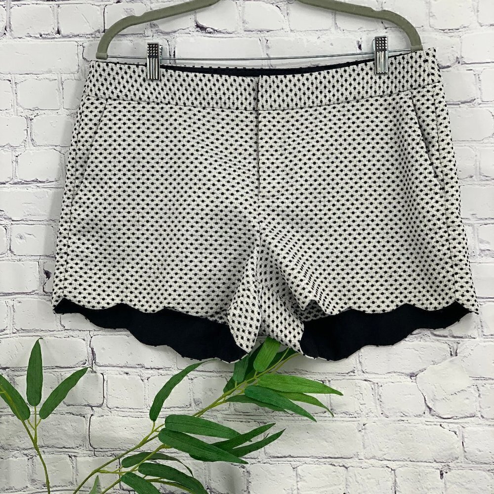 🎉Elle White w/ Black Polka Dot Scallop Shorts